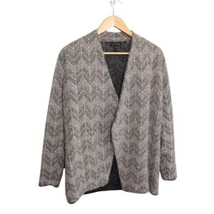 Eileen Fisher Womens Baby Alpaca Pebbled Chevron Open Cardigan Size XS